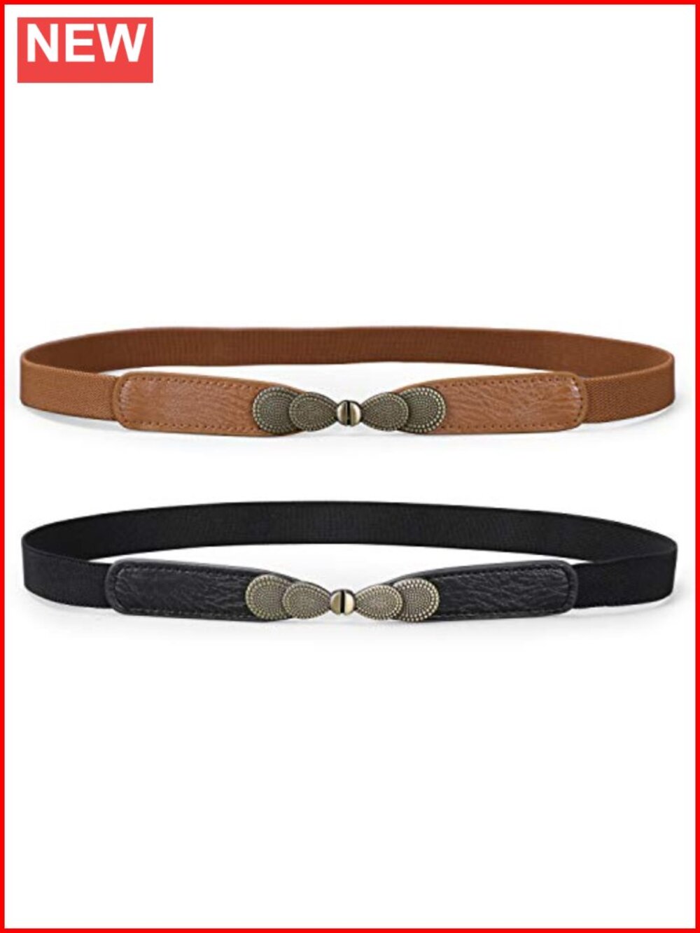 Women Skinny Elastic Stretch Belt for Dresses Retro Vintage Thin Waist Belt